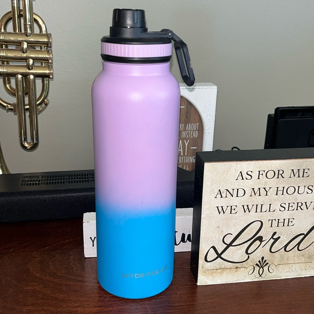 Hydragear Timber Sporty Bottle, 32 Oz, Ombre Purple and Blue EUC